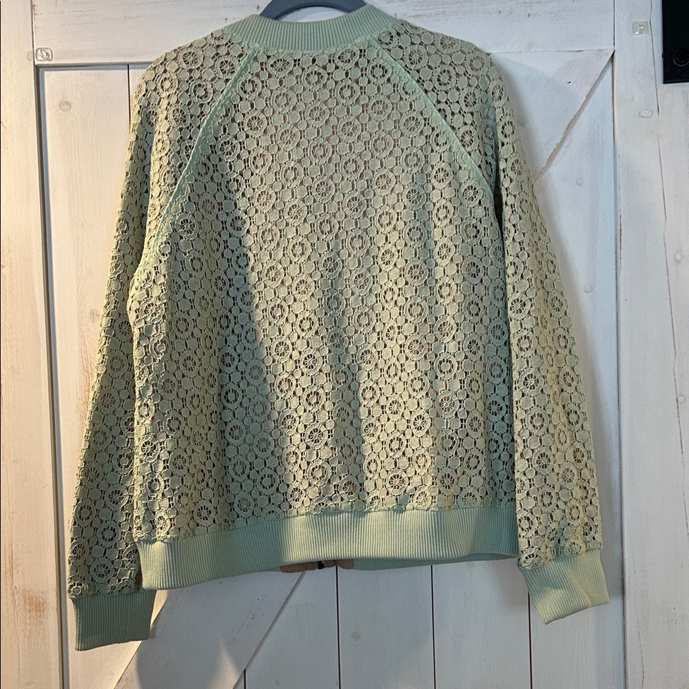 Victoria Beckham for Target Mint Lace Bomber Jacket Zip Up XL - Picture 6 of 7